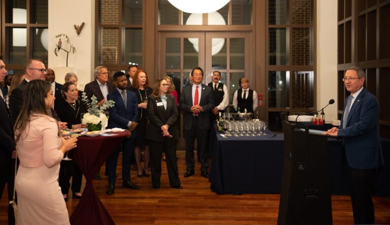 Ken Hersh speaking at the Mayor's Dallas Consular Corps Summit