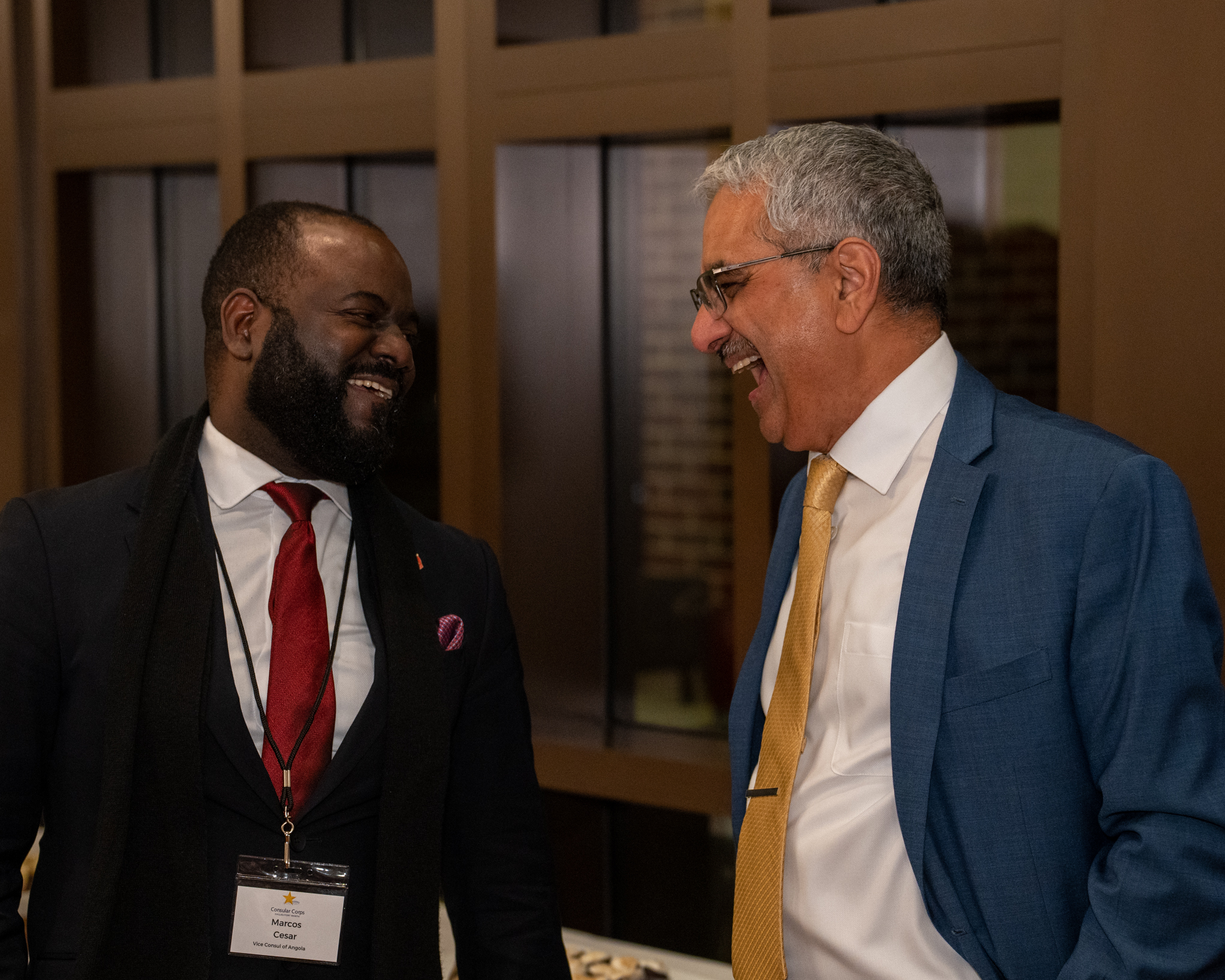 Members of the Consular Corps of Dallas/Fort Worth enjoying conversation