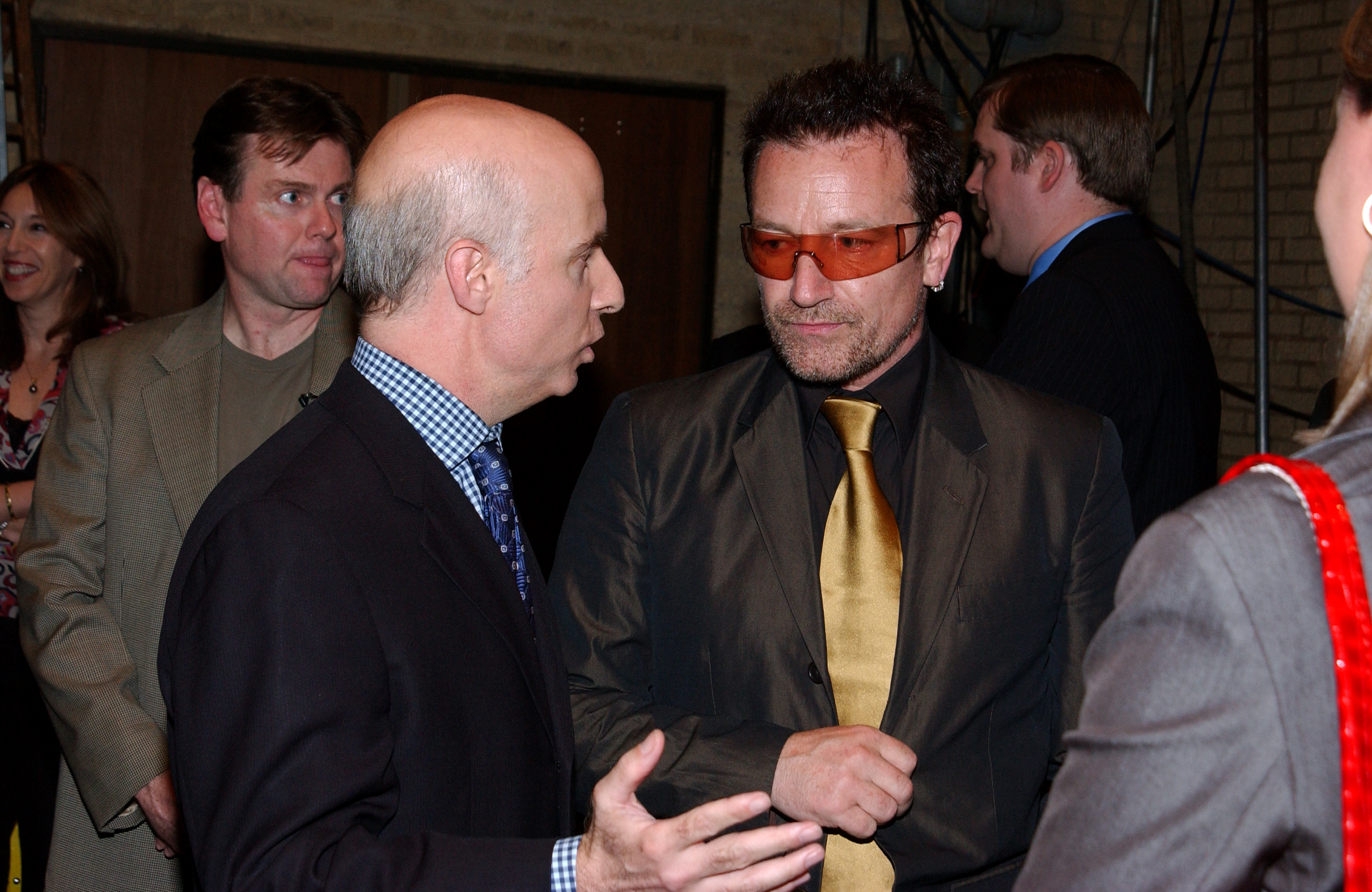 musician Bono in conversation with Jim Falk from the World Affairs Council of Dallas/Fort Worth