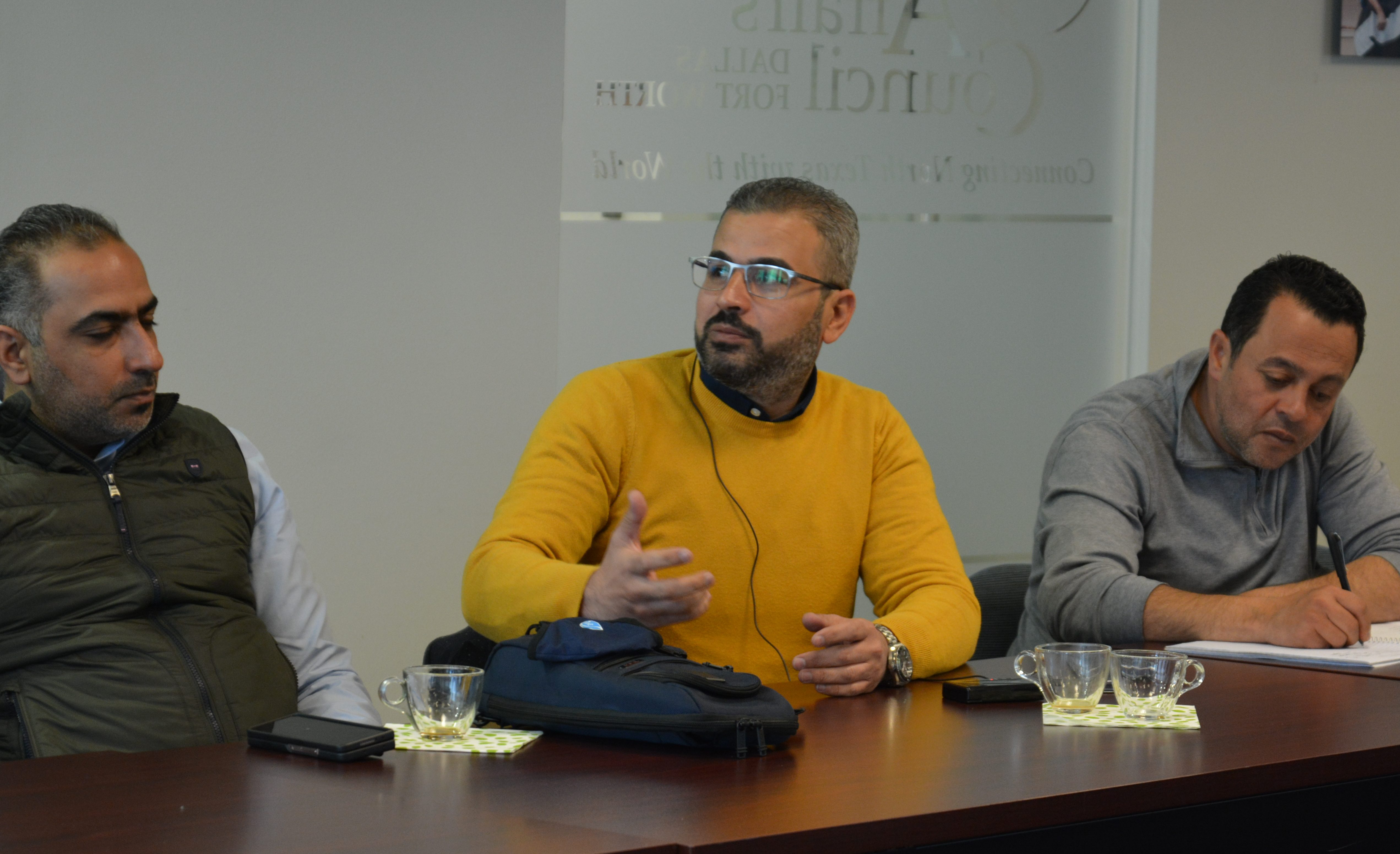 Discussion with an international visitor group